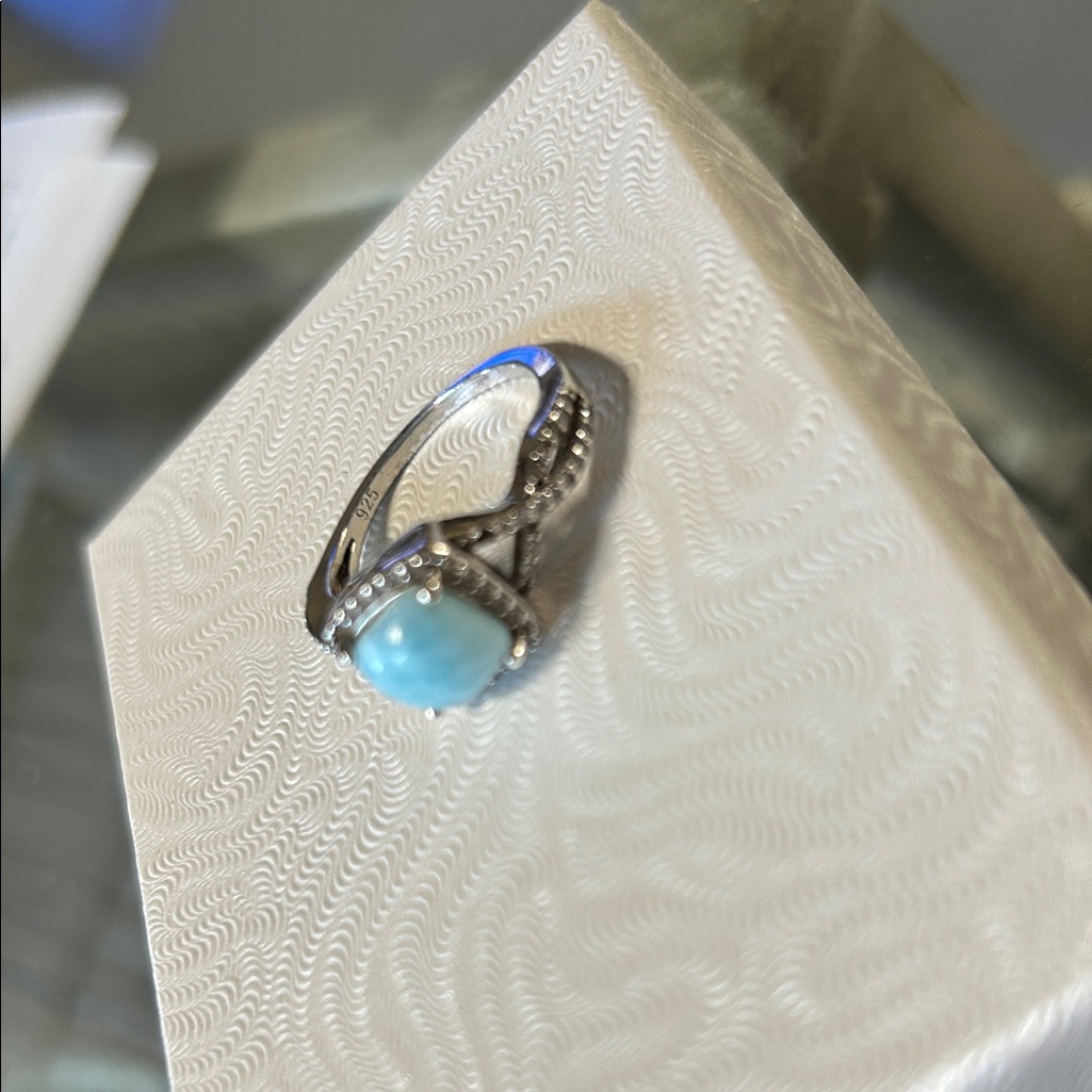 Larimar And Silver Ring